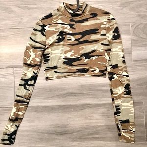 Camo Print Crop Top